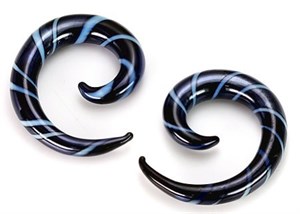 Спирали Стекло. Черные с голубыми полосками - фото 11523