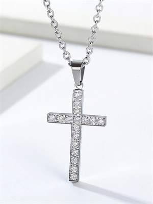 Подвеска Кристальный Крест SL с цепочкой 60 см YH-XL0139-SS-SLCL