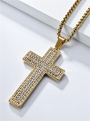 Подвеска-крест Римские мотивы GD с цепочкой YH-XL0138-SS-GDCL