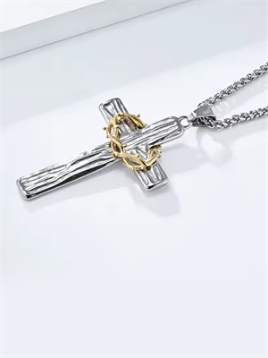 Цепочка с подвеской Крест и Терновый венок SL YH-XL0141-SS-SLGD