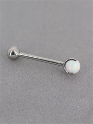 Украшение для пирсинга языка с круглым опалом YH-SD0090-TI-SLWH-1.6-16-5