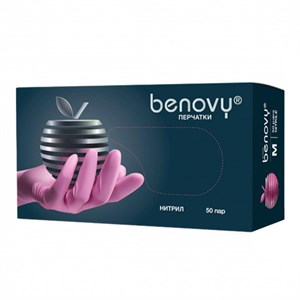 Перчатки медицинские BENOVY, розовые S CZ-BenPinkS - фото 21075
