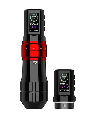 EZ P3 Pro Gloss Red - Беспроводная тату машинка с двумя аккумуляторами EZ P3 Pro RED x2