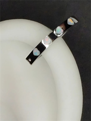 Полу-кольцо Сердечные опалы 10 мм YH-QH4100-TI-SLWH-1.6-10