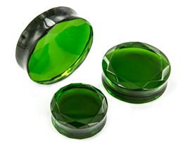 Плаги - Стекло зеленое с огранкой