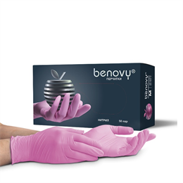Перчатки нитриловые BENOVY Розовые