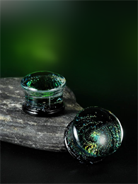 Плаги из стекла Зеленая Галактика EK0566-GR