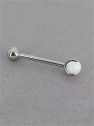 Украшение для пирсинга языка с круглым опалом YH-SD0090-TI-SLWH-1.6-16-5