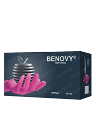 Перчатки медицинские BENOVY, розовые XS CZ-BenPinkXS
