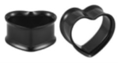 Сердечки-тоннели стальные, цвет черный EK0689-BK