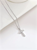 Колье серебристое женское с подвеской Крест и сердце 60 см YH-XL0135-SS-SLCL