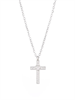 Колье серебристое женское с подвеской Крест и сердце 60 см YH-XL0135-SS-SLCL