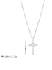 Колье серебристое женское с подвеской Крест и сердце 60 см YH-XL0135-SS-SLCL