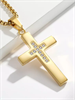 Кулон на цепочке Крест со вставками Золотистый 60 см YH-XL0135-SS-GDCL