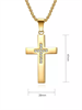 Кулон на цепочке Крест со вставками Золотистый 60 см YH-XL0135-SS-GDCL