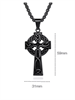 Кулон-крест Плетеный узор BK с цепочкой 60 см YH-XL0136-SS-BK
