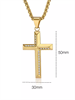 Крест-кулон с кристаллами GD на цепочке 60 см YH-XL0140-SS-GDCL