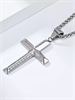 Крест-кулон с кристаллами SL на цепочке 60 см YH-XL0140-SS-SLCL