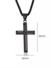 Крест-кулон с кристаллами BK на цепочке 60 см YH-XL0140-SS-BKCL