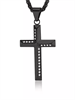 Крест-кулон с кристаллами BK на цепочке 60 см YH-XL0140-SS-BKCL