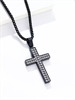 Подвеска Кристальный Крест BK с цепочкой 60 см YH-XL0139-SS-BKCL