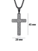 Подвеска Кристальный Крест BK с цепочкой 60 см YH-XL0139-SS-BKCL