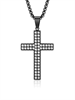 Подвеска Кристальный Крест BK с цепочкой 60 см YH-XL0139-SS-BKCL
